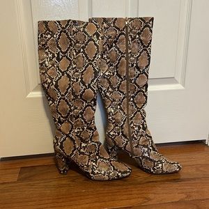 Steve Madden Snake print knee high boots